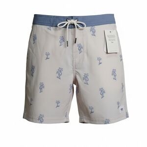 NWT Katin Men's Light Pink Palm Print Swim Trunks